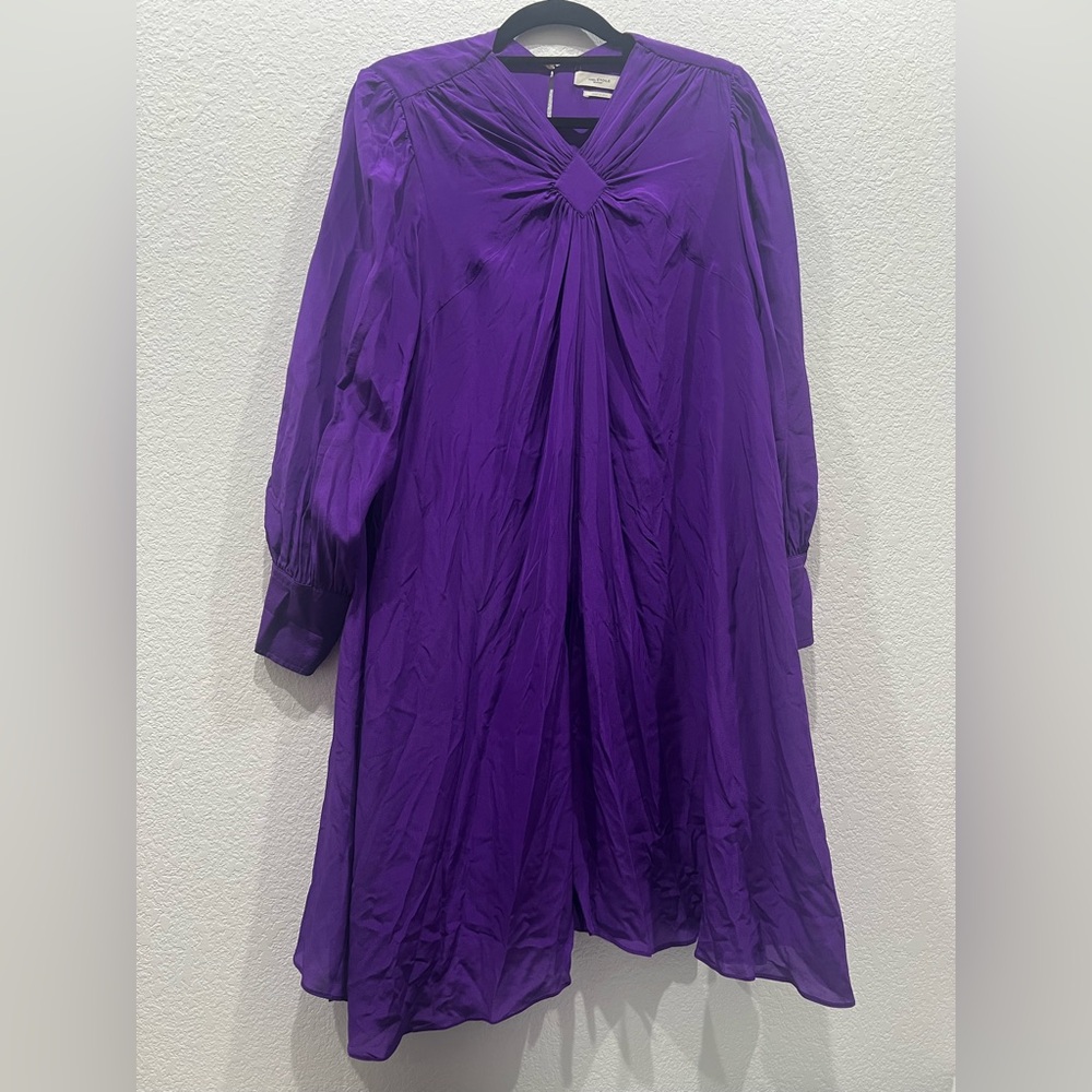 Isabel Marant Purple Bishop Sleeve Cocktail Dress